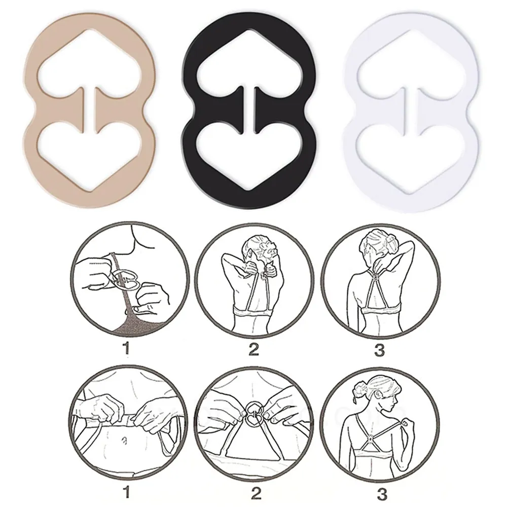 6Pc Bra Clips Perfect Lift Adjust Clasp Strap Cleavage Control Racerback Buckle