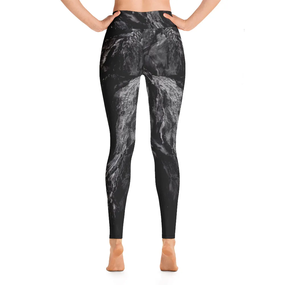 Black stone yoga pants - rough stone yoga leggings