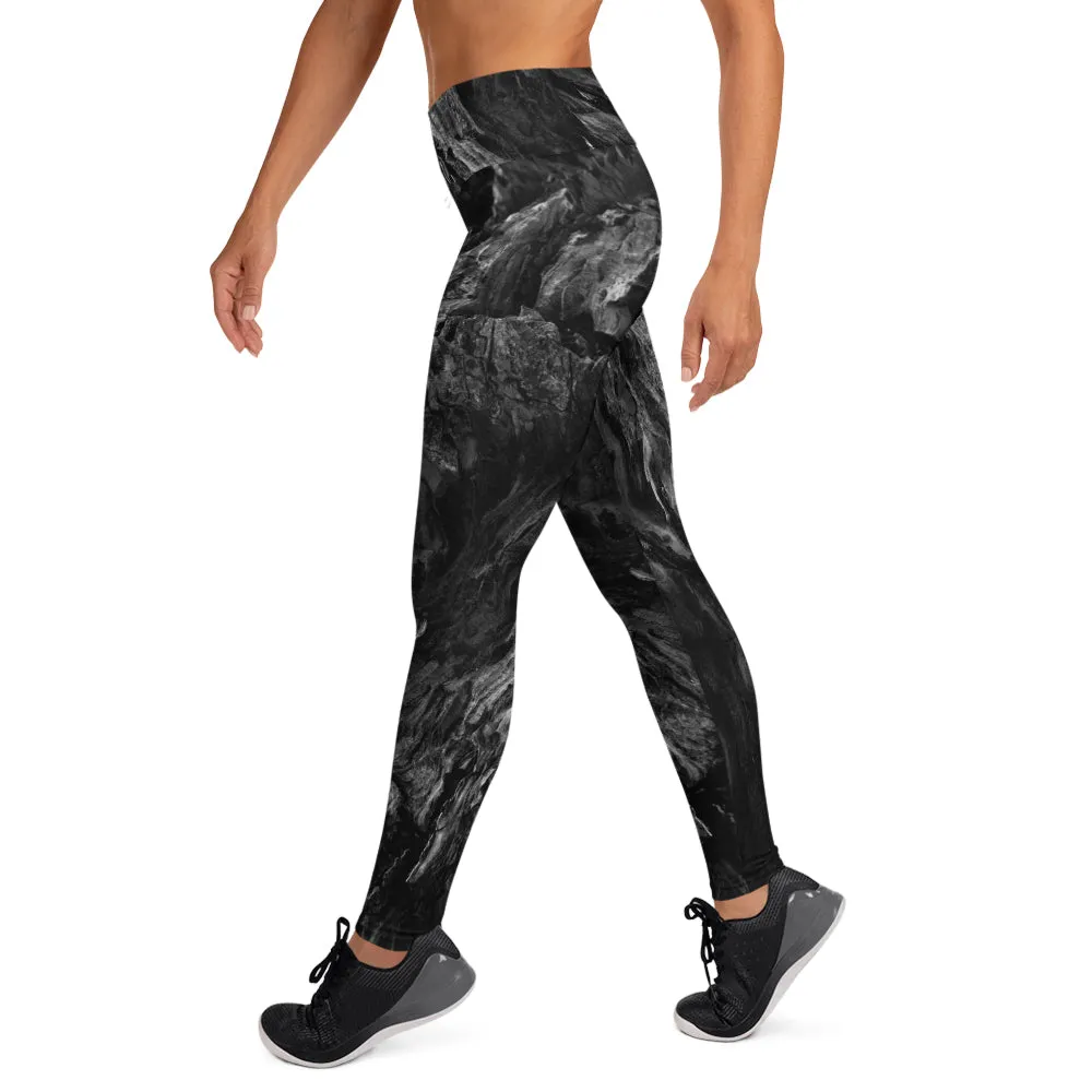 Black stone yoga pants - rough stone yoga leggings