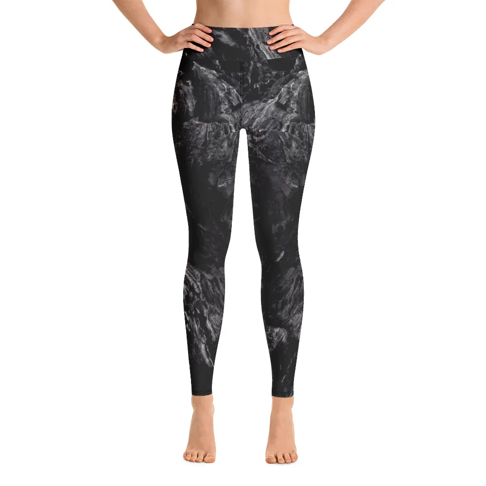 Black stone yoga pants - rough stone yoga leggings