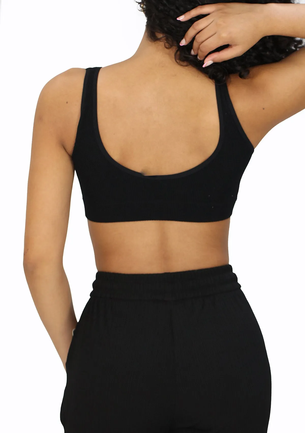 DY-373 Black Cami Bra Top (Sport Bra) de Mujer