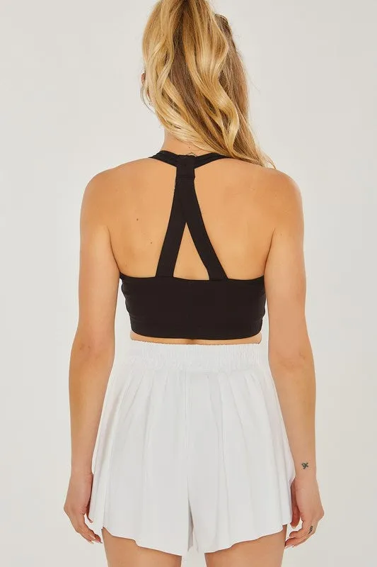 HALTER BACK DETAIL SPORTS BRA
