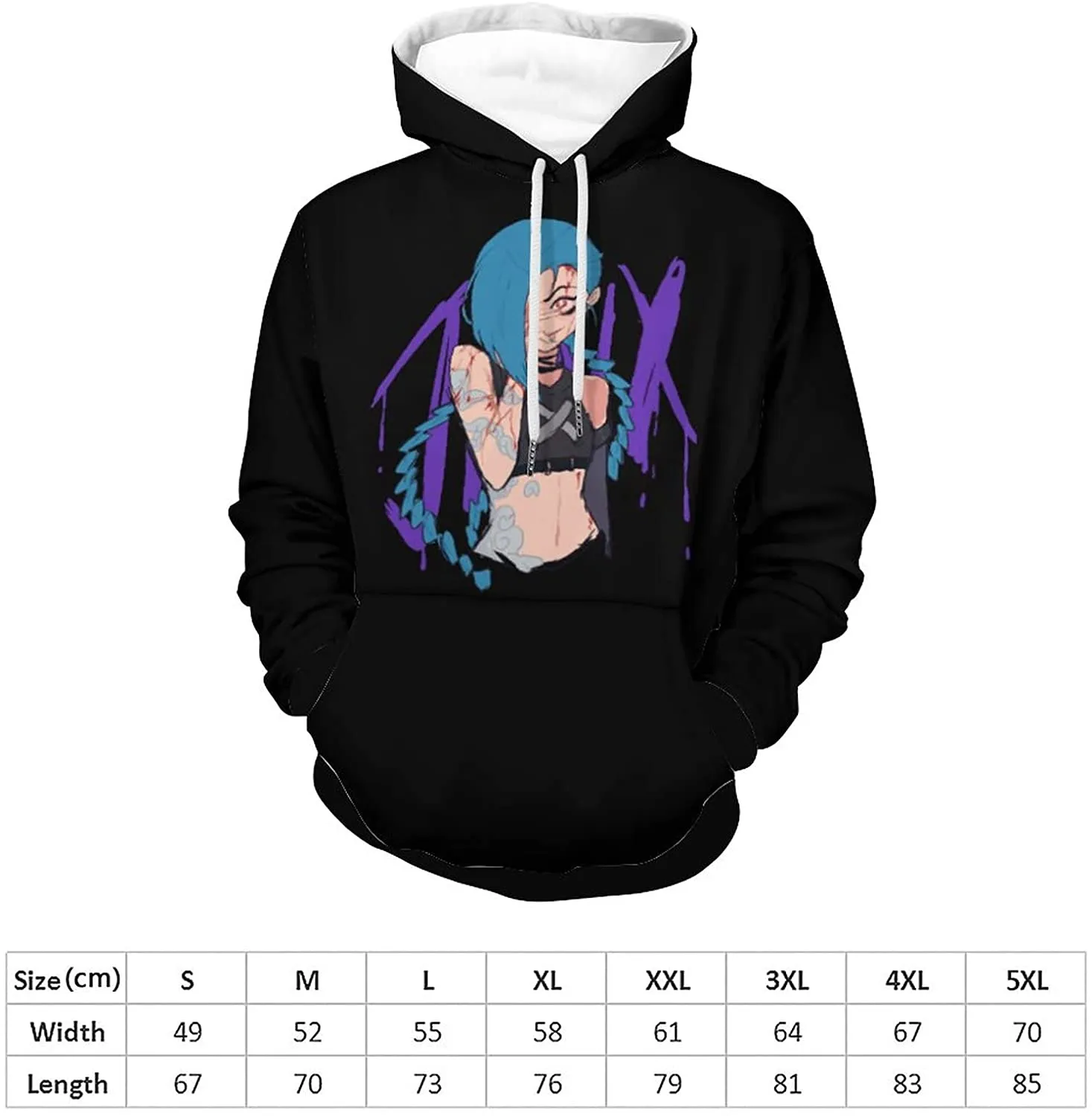 League of Legends Hoodies - Jinx Mens Womens Hooded Sweatshirts