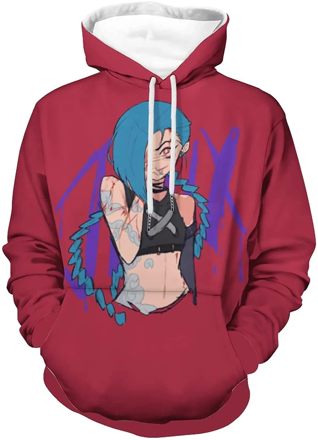 League of Legends Hoodies - Jinx Mens Womens Hooded Sweatshirts
