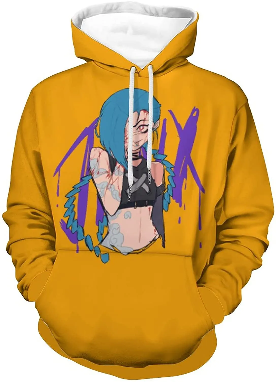 League of Legends Hoodies - Jinx Mens Womens Hooded Sweatshirts