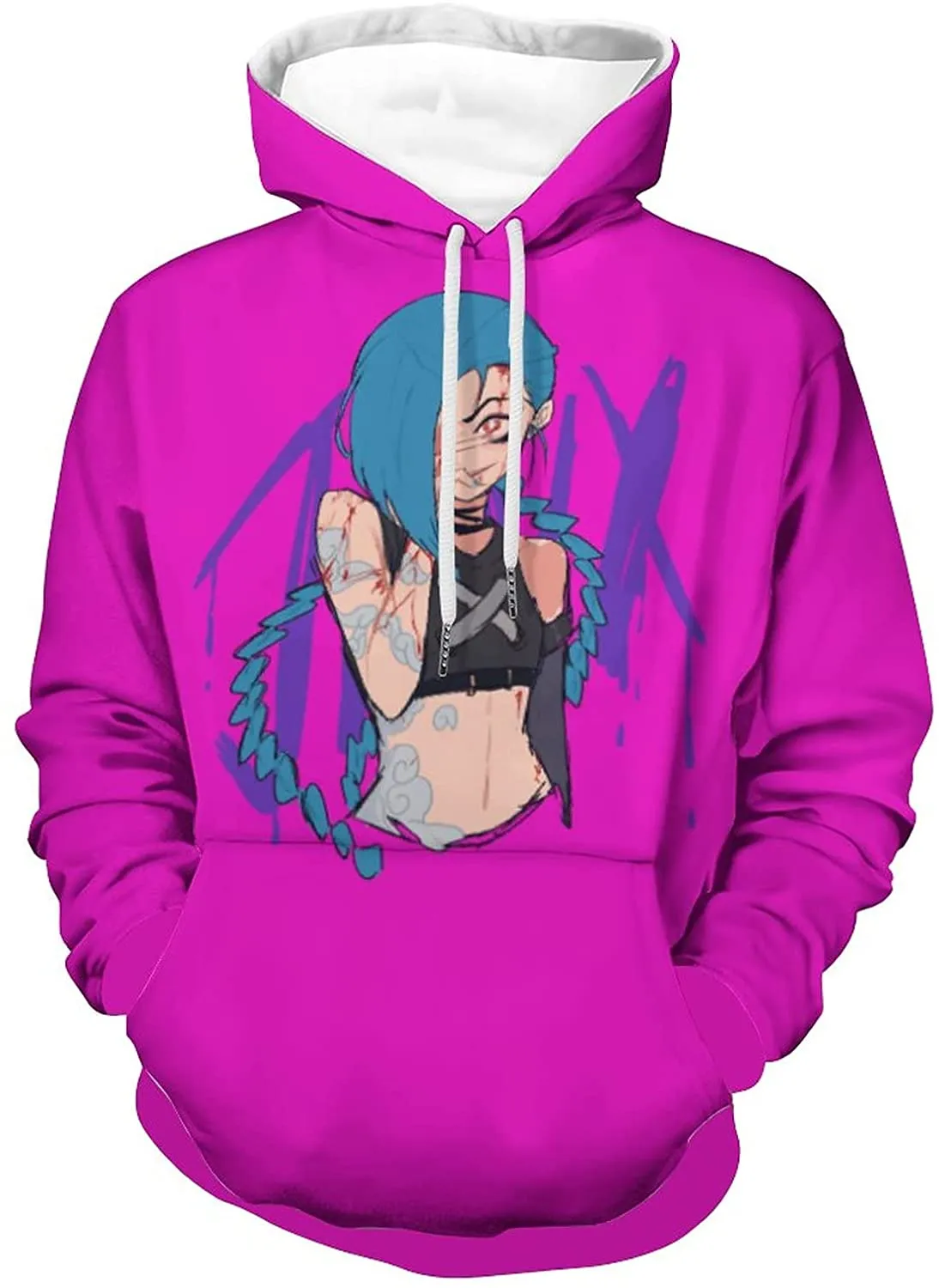 League of Legends Hoodies - Jinx Mens Womens Hooded Sweatshirts