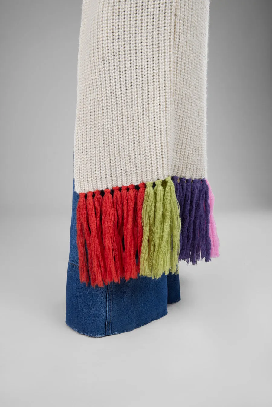 Rainbow Tassel Knit Kimono