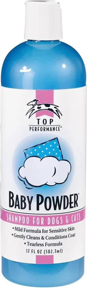 Top Performance Baby Powder Pet Shampoo in 17 Oz. Size for Bathing Puppies and Kittens  Helps Pets with Skin Conditions
